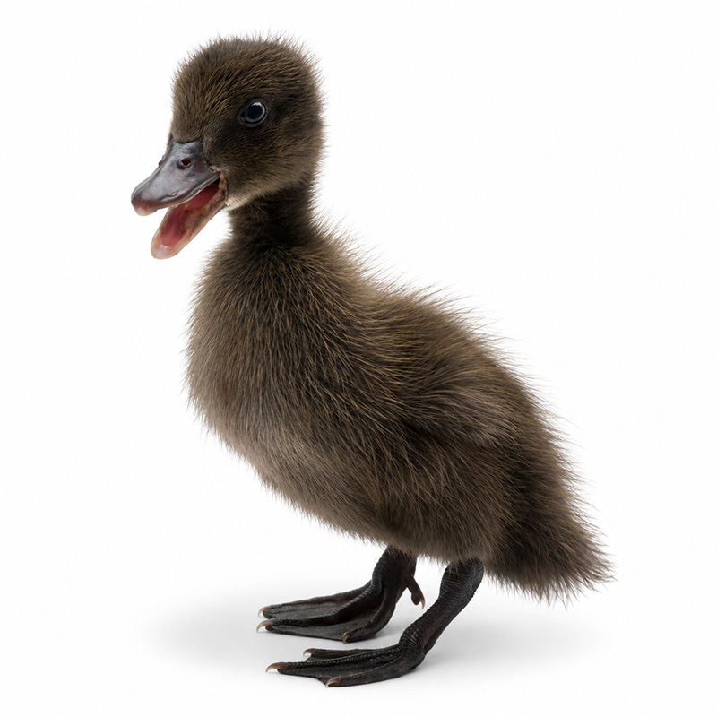Kayuga duckling, black down